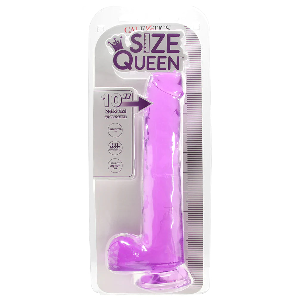 Size Queen 10 Inch Jelly Dildo in Purple